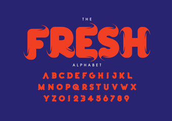 Vector of stylized modern font and alphabet