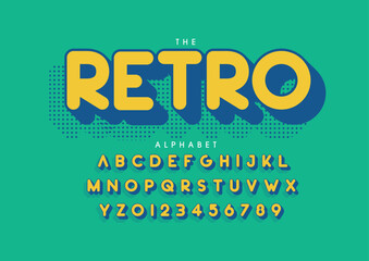 Vector of stylized modern font and alphabet