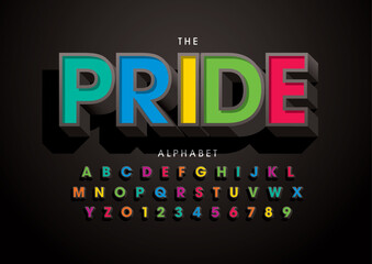 Vector of stylized modern font and alphabet