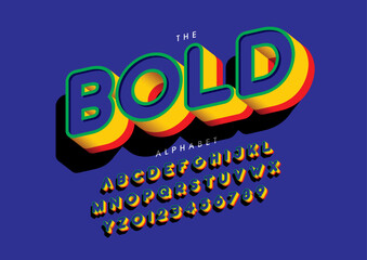 Vector of stylized modern font and alphabet