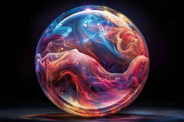 Soap bubbles with abstract bokeh background, 3d render