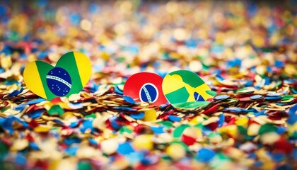 Fototapeta premium 'confetti independencia setembro 7 do brasil da dia day vector illustration design september independence brazil banner flag card poster background celebration abstract green national'