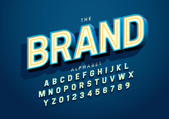 Vector of stylized modern font and alphabet