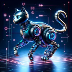 3D robot cat metaverse