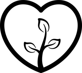 tree and heart shape icon