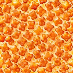 seamless pattern of tangerine orange gummy bears, Generative AI 