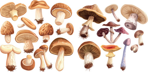 Vector edible mushrooms