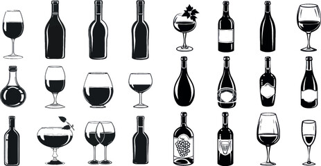 Wine black icons