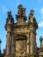Baroque Architecture Detail with Coat of Arms