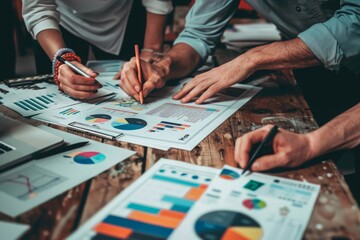 Fototapeta premium Business professionals conducting SWOT analysis