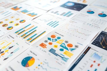 Charts and diagrams illustrating data analysis