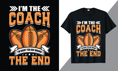 American Football Quotes T Shirt Design, American Football Typography Art, American Football  Illustration, Sports Vector