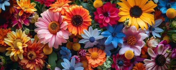 Fototapeta premium still life of vibrant wildflowers