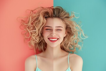 Naklejka premium Modern aging techniques for blonde aging focus on cosmetic hairstyles and facial age contrasts, supported by aging stage therapies.