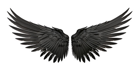 black devil with wings on isolated white background