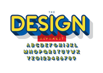 Vector of stylized modern font and alphabet