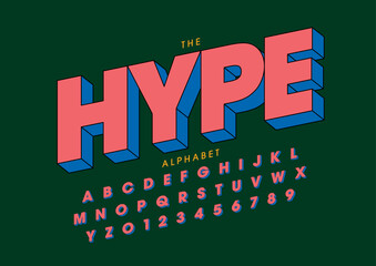 Vector of stylized modern font and alphabet