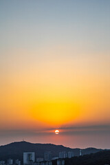 sunset over the city