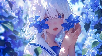 Nemophila and the Silver-Haired Girl