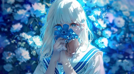 Nemophila and the Silver-Haired Girl