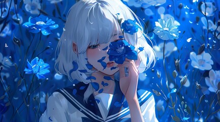 Nemophila and the Silver-Haired Girl