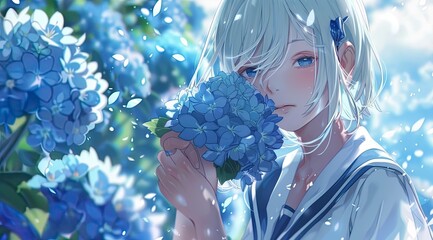 Nemophila and the Silver-Haired Girl