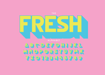 Vector of stylized modern font and alphabet