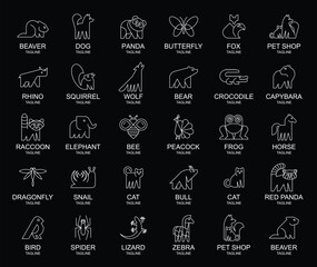 Animals logos collection. Animal logo set. Icon design
