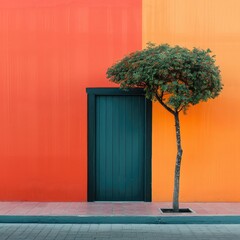 Colored Door and wall Contrast
