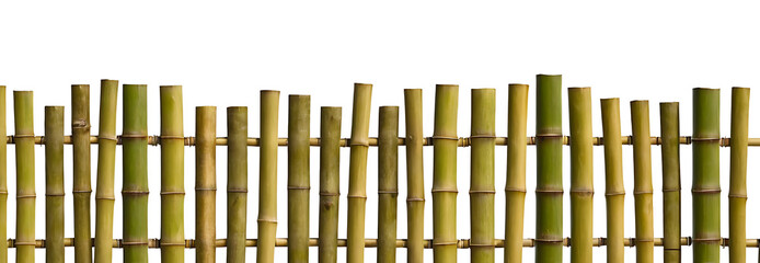 bamboo fence isolated on white