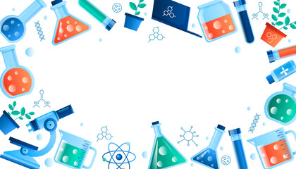 Science lab background in gradient design