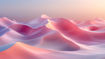 desert dunes and sand ripple textures on a dark pink background, wavy outlines of warm beige and...