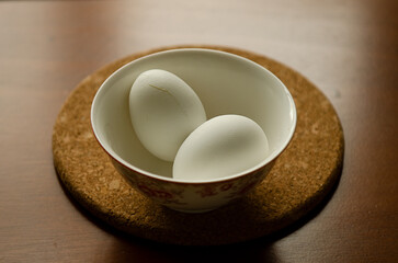 eggs, two eggs in a plate