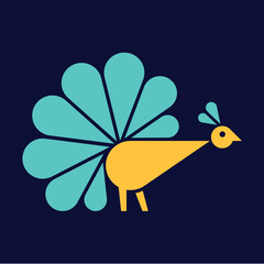 Peacock logo. Icon design. Template elements	