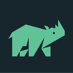 Rhino logo. Icon design. Template elements	