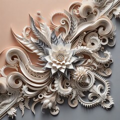 Elegant Handmade Paper Floral Art on Textured Background