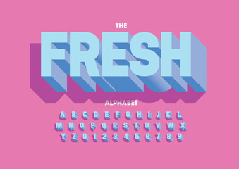 Vector of stylized modern font and alphabet