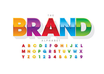 Vector of stylized modern font and alphabet