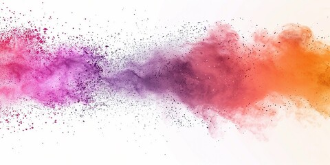 abstract background of summer tone coloured powder exploding in white background.