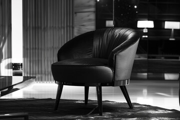 The Bofinger chair in a monochrome setting, epitomizing contemporary chic and understated luxury.