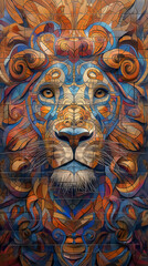 Lion_Portrait_In_African_tiles_in_the_style_of_hyperrealistic_style (21)