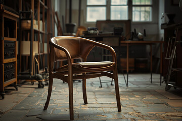 Fototapeta na wymiar The Bofinger chair in a studio setting, evoking a sense of sophistication and refined aesthetics.