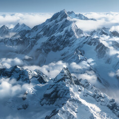 snow covered mountains