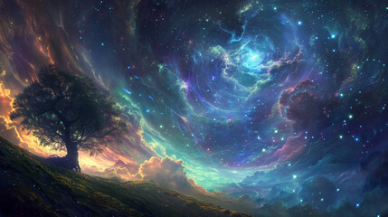 Enchanting melodies of the universe, played by the light of a billion stars in a symphony of celestial enchantment.