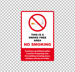 No Smoking allowed in this area cigarette sign vector