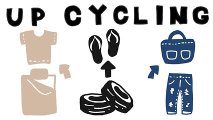 アップサイクル(アップサイクリング)のカラフルでかわいいイラスト