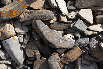  Texture of stone with patterns and moss. Stone natural background.