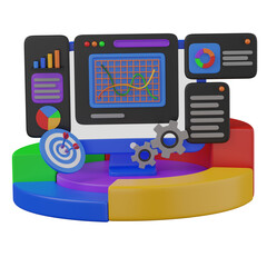 3d render data analysis   illustration