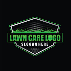 lawncare logo design with editable vector file