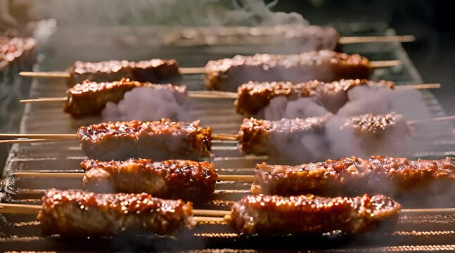 Charcoal-Grilled Pork Satay with a Sweet and Savory Glaze